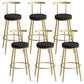 Scandinavian Metal Barstool Fabric Counter Stool in Matte Finish Black Gold 6 Piece Set Clearhalo 'Bar Furniture' 'Bar Stools' 'bar_stools' 'furn' 'furn_bar_stools' 'Furniture' 'Kitchen & Dining Furniture' 5656819