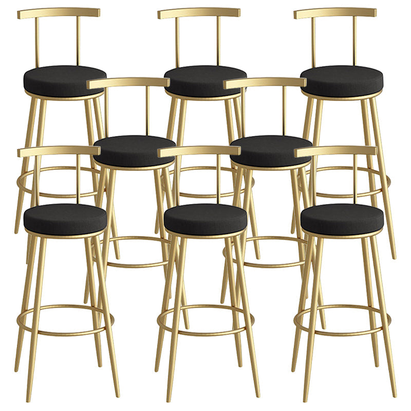Scandinavian Metal Barstool Fabric Counter Stool in Matte Finish Black Gold 8 Piece Set Clearhalo 'Bar Furniture' 'Bar Stools' 'bar_stools' 'furn' 'furn_bar_stools' 'Furniture' 'Kitchen & Dining Furniture' 5656820