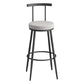 Scandinavian Metal Barstool Fabric Counter Stool in Matte Finish Grey Black 1 Piece Clearhalo 'Bar Furniture' 'Bar Stools' 'bar_stools' 'furn' 'furn_bar_stools' 'Furniture' 'Kitchen & Dining Furniture' 5656821