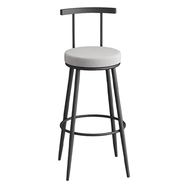 Scandinavian Metal Barstool Fabric Counter Stool in Matte Finish Grey Black 1 Piece Clearhalo 'Bar Furniture' 'Bar Stools' 'bar_stools' 'furn' 'furn_bar_stools' 'Furniture' 'Kitchen & Dining Furniture' 5656821