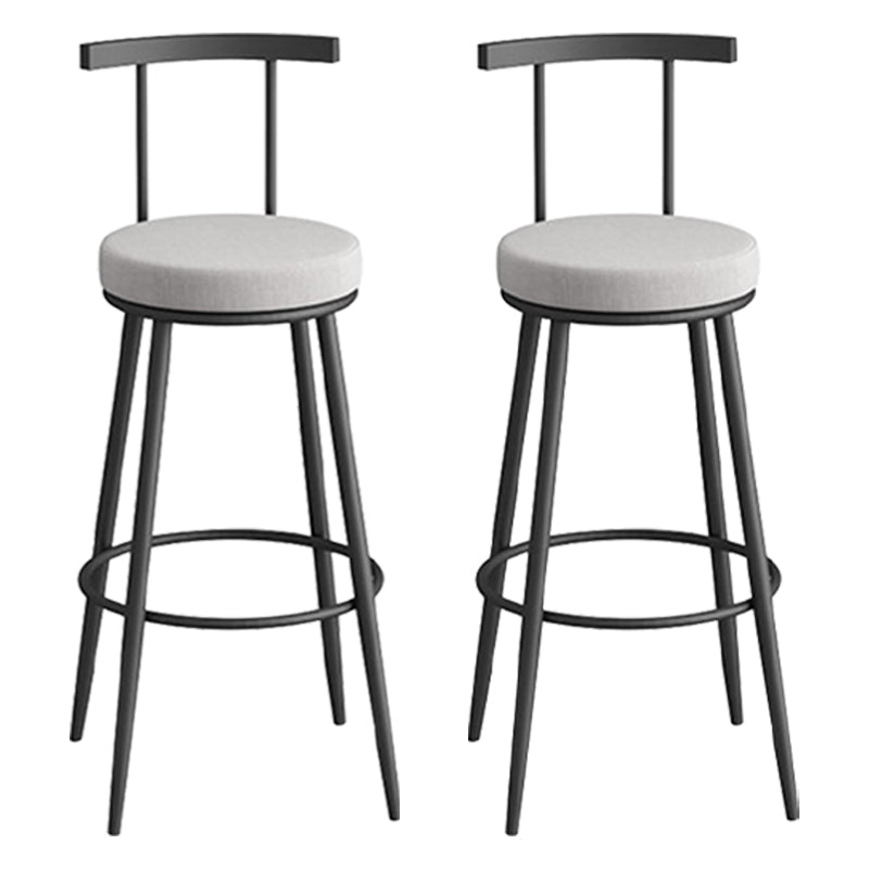 Scandinavian Metal Barstool Fabric Counter Stool in Matte Finish Grey Black 2 Piece Set Clearhalo 'Bar Furniture' 'Bar Stools' 'bar_stools' 'furn' 'furn_bar_stools' 'Furniture' 'Kitchen & Dining Furniture' 5656822