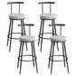 Scandinavian Metal Barstool Fabric Counter Stool in Matte Finish Grey Black 4 Piece Set Clearhalo 'Bar Furniture' 'Bar Stools' 'bar_stools' 'furn' 'furn_bar_stools' 'Furniture' 'Kitchen & Dining Furniture' 5656823