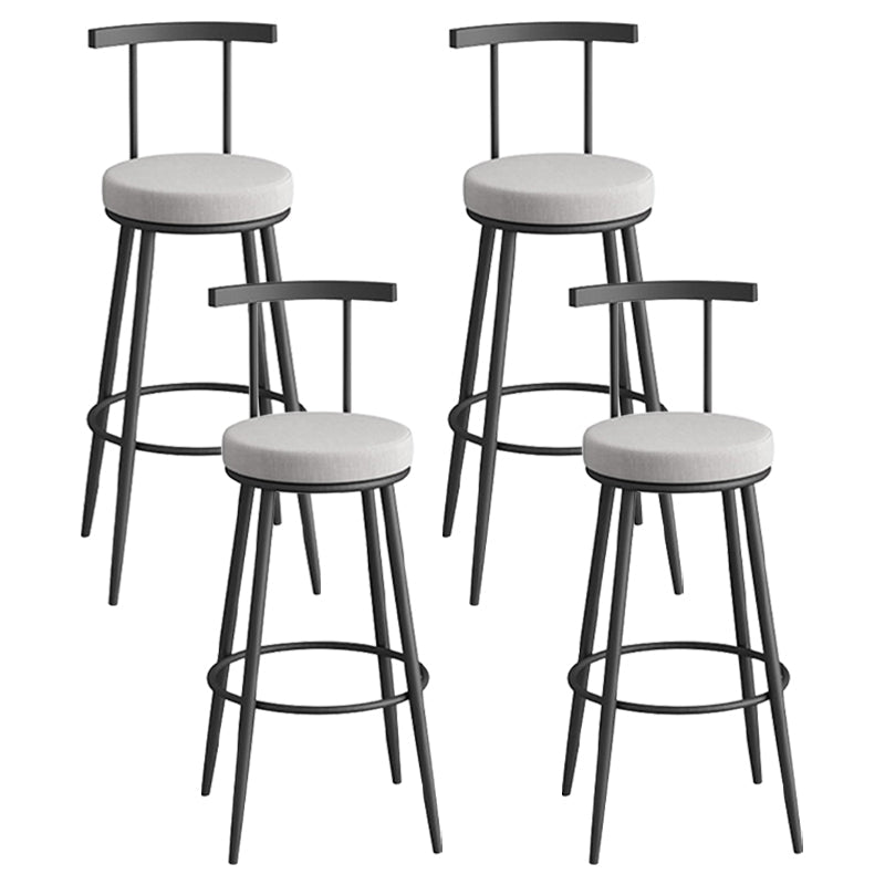 Scandinavian Metal Barstool Fabric Counter Stool in Matte Finish Grey Black 4 Piece Set Clearhalo 'Bar Furniture' 'Bar Stools' 'bar_stools' 'furn' 'furn_bar_stools' 'Furniture' 'Kitchen & Dining Furniture' 5656823
