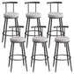 Scandinavian Metal Barstool Fabric Counter Stool in Matte Finish Grey Black 6 Piece Set Clearhalo 'Bar Furniture' 'Bar Stools' 'bar_stools' 'furn' 'furn_bar_stools' 'Furniture' 'Kitchen & Dining Furniture' 5656824