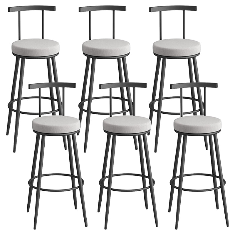 Scandinavian Metal Barstool Fabric Counter Stool in Matte Finish Grey Black 6 Piece Set Clearhalo 'Bar Furniture' 'Bar Stools' 'bar_stools' 'furn' 'furn_bar_stools' 'Furniture' 'Kitchen & Dining Furniture' 5656824