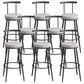 Scandinavian Metal Barstool Fabric Counter Stool in Matte Finish Grey Black 8 Piece Set Clearhalo 'Bar Furniture' 'Bar Stools' 'bar_stools' 'furn' 'furn_bar_stools' 'Furniture' 'Kitchen & Dining Furniture' 5656825
