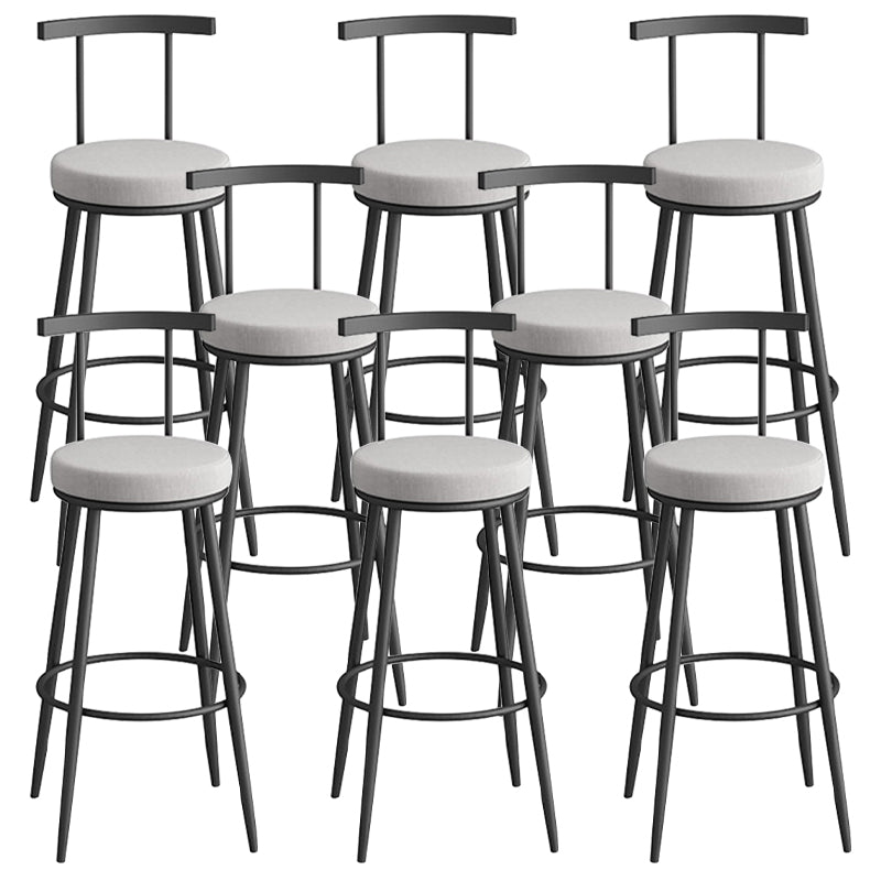 Scandinavian Metal Barstool Fabric Counter Stool in Matte Finish Grey Black 8 Piece Set Clearhalo 'Bar Furniture' 'Bar Stools' 'bar_stools' 'furn' 'furn_bar_stools' 'Furniture' 'Kitchen & Dining Furniture' 5656825