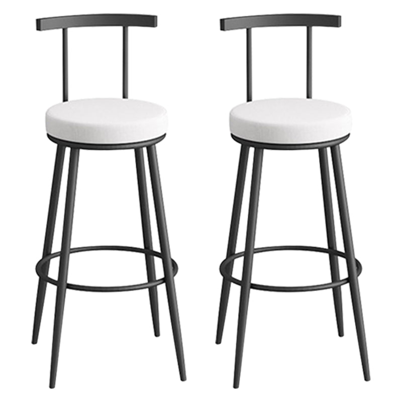 Scandinavian Metal Barstool Fabric Counter Stool in Matte Finish White Black 2 Piece Set Clearhalo 'Bar Furniture' 'Bar Stools' 'bar_stools' 'furn' 'furn_bar_stools' 'Furniture' 'Kitchen & Dining Furniture' 5656827