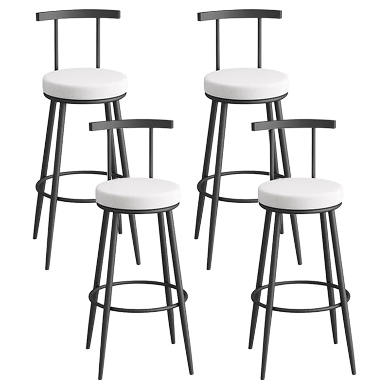 Scandinavian Metal Barstool Fabric Counter Stool in Matte Finish White Black 4 Piece Set Clearhalo 'Bar Furniture' 'Bar Stools' 'bar_stools' 'furn' 'furn_bar_stools' 'Furniture' 'Kitchen & Dining Furniture' 5656828