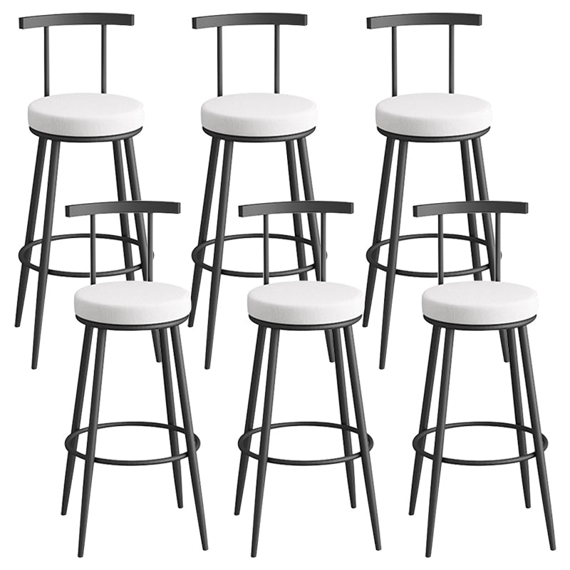 Scandinavian Metal Barstool Fabric Counter Stool in Matte Finish White Black 6 Piece Set Clearhalo 'Bar Furniture' 'Bar Stools' 'bar_stools' 'furn' 'furn_bar_stools' 'Furniture' 'Kitchen & Dining Furniture' 5656829