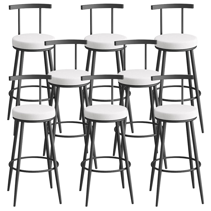 Scandinavian Metal Barstool Fabric Counter Stool in Matte Finish White Black 8 Piece Set Clearhalo 'Bar Furniture' 'Bar Stools' 'bar_stools' 'furn' 'furn_bar_stools' 'Furniture' 'Kitchen & Dining Furniture' 5656830