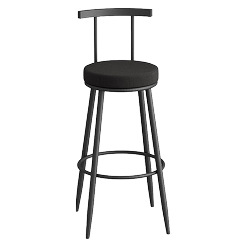 Scandinavian Metal Barstool Fabric Counter Stool in Matte Finish Black Black 1 Piece Clearhalo 'Bar Furniture' 'Bar Stools' 'bar_stools' 'furn' 'furn_bar_stools' 'Furniture' 'Kitchen & Dining Furniture' 5656831