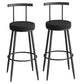 Scandinavian Metal Barstool Fabric Counter Stool in Matte Finish Black Black 2 Piece Set Clearhalo 'Bar Furniture' 'Bar Stools' 'bar_stools' 'furn' 'furn_bar_stools' 'Furniture' 'Kitchen & Dining Furniture' 5656832
