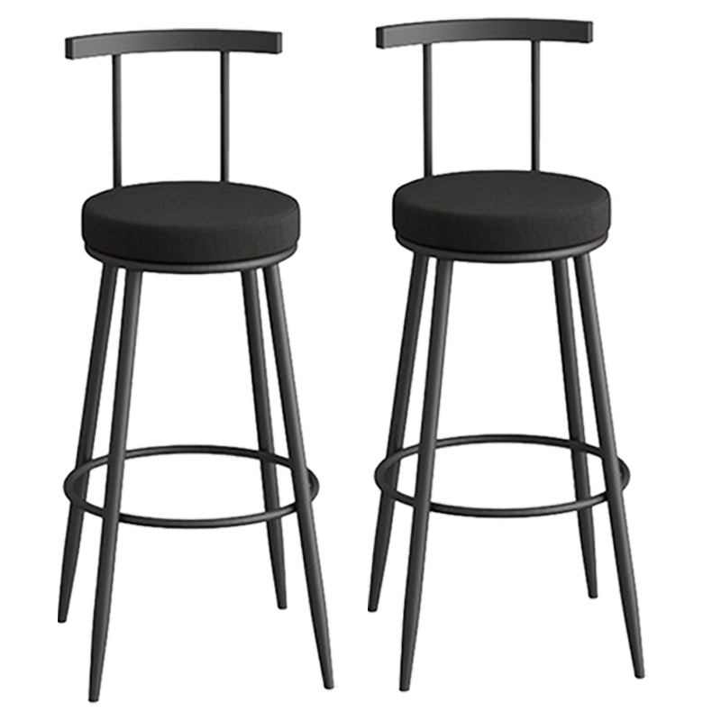Scandinavian Metal Barstool Fabric Counter Stool in Matte Finish Black Black 2 Piece Set Clearhalo 'Bar Furniture' 'Bar Stools' 'bar_stools' 'furn' 'furn_bar_stools' 'Furniture' 'Kitchen & Dining Furniture' 5656832
