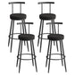 Scandinavian Metal Barstool Fabric Counter Stool in Matte Finish Black Black 4 Piece Set Clearhalo 'Bar Furniture' 'Bar Stools' 'bar_stools' 'furn' 'furn_bar_stools' 'Furniture' 'Kitchen & Dining Furniture' 5656833
