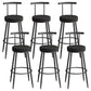 Scandinavian Metal Barstool Fabric Counter Stool in Matte Finish Black Black 6 Piece Set Clearhalo 'Bar Furniture' 'Bar Stools' 'bar_stools' 'furn' 'furn_bar_stools' 'Furniture' 'Kitchen & Dining Furniture' 5656834