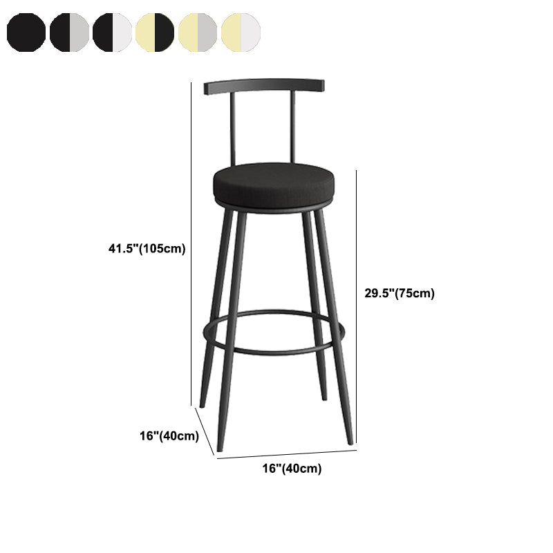 Scandinavian Metal Barstool Fabric Counter Stool in Matte Finish Clearhalo 'Bar Furniture' 'Bar Stools' 'bar_stools' 'furn' 'furn_bar_stools' 'Furniture' 'Kitchen & Dining Furniture' 5656836