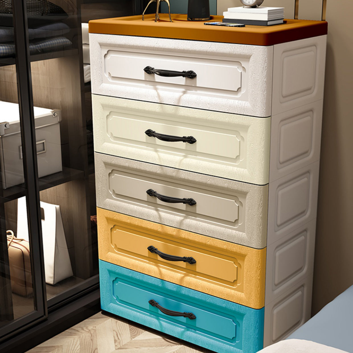 Eigentijdse garderobe kast met lade plastic garderobe kast