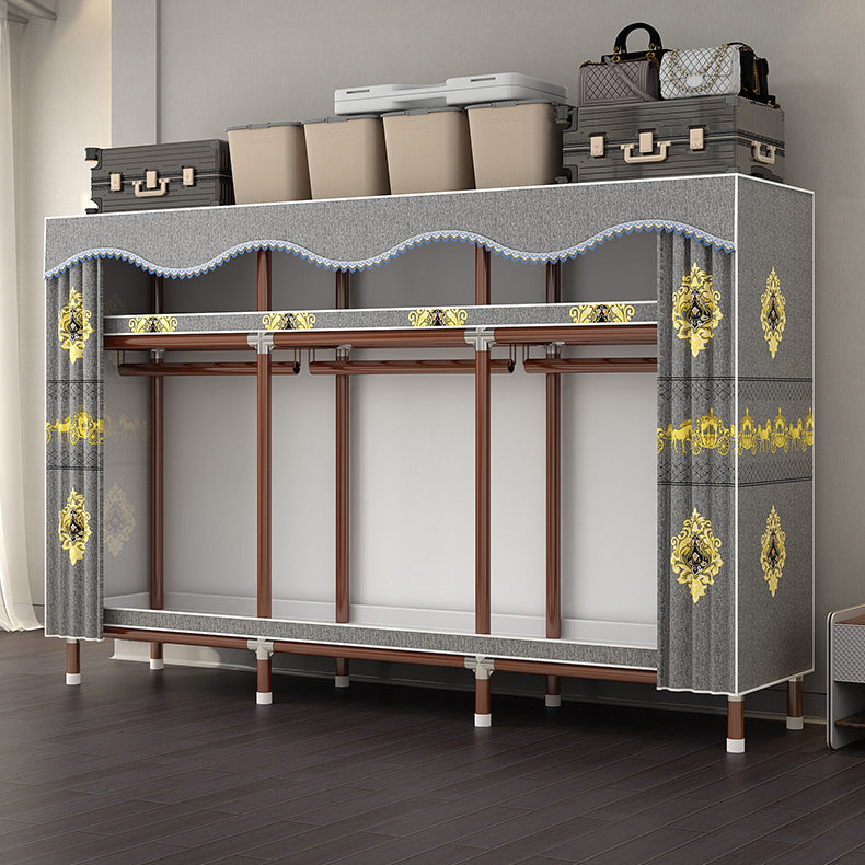 Modern Style Wardrobe Armoire Steel Frame Wardrobe for Bedroom Clearhalo 'Armoires & Wardrobes' 'armoires_wardrobes' 'Bedroom Furniture' 'furn' 'furn_armoires_wardrobes' 'Furniture' 5657695