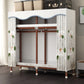 Modern Style Wardrobe Armoire Steel Frame Wardrobe for Bedroom 53"L x 18"W x 67"H White-Green Clearhalo 'Armoires & Wardrobes' 'armoires_wardrobes' 'Bedroom Furniture' 'furn' 'furn_armoires_wardrobes' 'Furniture' 5657706