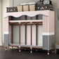 Modern Style Wardrobe Armoire Steel Frame Wardrobe for Bedroom 70"L x 18"W x 67"H Gray-Pink Clearhalo 'Armoires & Wardrobes' 'armoires_wardrobes' 'Bedroom Furniture' 'furn' 'furn_armoires_wardrobes' 'Furniture' 5657714