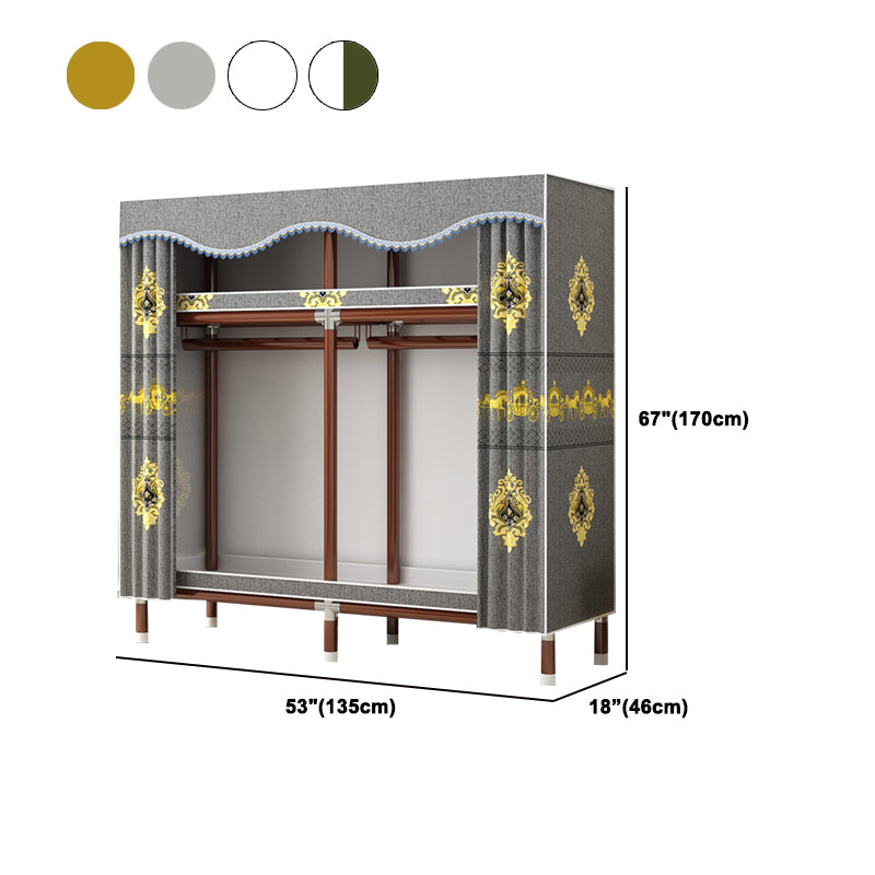 Modern Style Wardrobe Armoire Steel Frame Wardrobe for Bedroom Clearhalo 'Armoires & Wardrobes' 'armoires_wardrobes' 'Bedroom Furniture' 'furn' 'furn_armoires_wardrobes' 'Furniture' 5657727