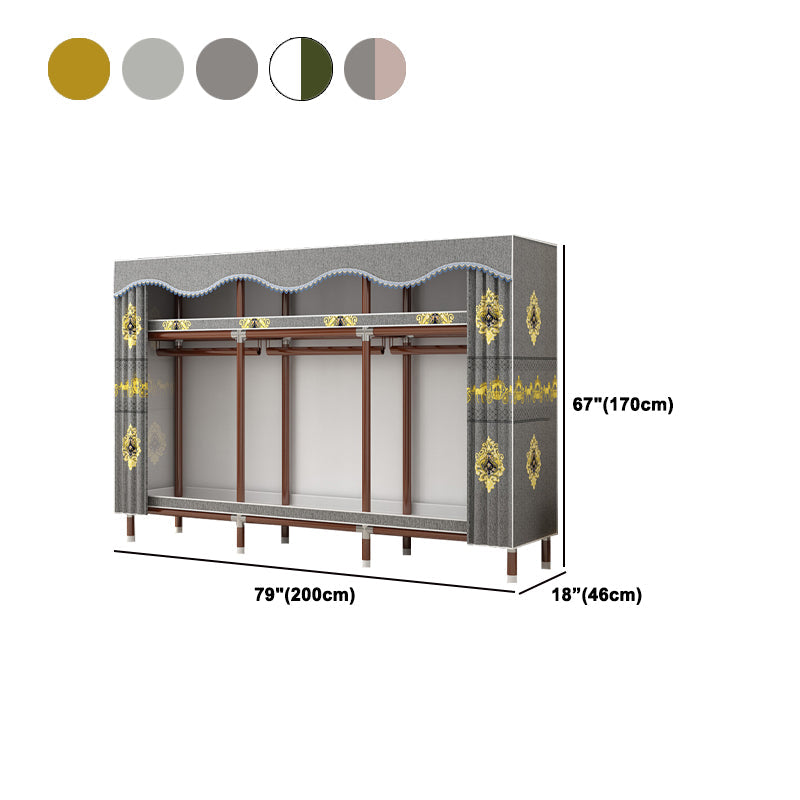 Modern Style Wardrobe Armoire Steel Frame Wardrobe for Bedroom Clearhalo 'Armoires & Wardrobes' 'armoires_wardrobes' 'Bedroom Furniture' 'furn' 'furn_armoires_wardrobes' 'Furniture' 5657730
