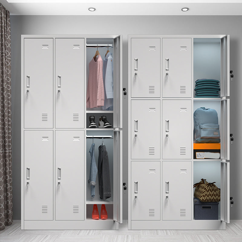 Modern Grey Storage Cabinet with Hinged Door Metal Cabinet for Bathroom Clearhalo 'Armoires & Wardrobes' 'armoires_wardrobes' 'Bedroom Furniture' 'furn' 'furn_armoires_wardrobes' 'Furniture' 5657733