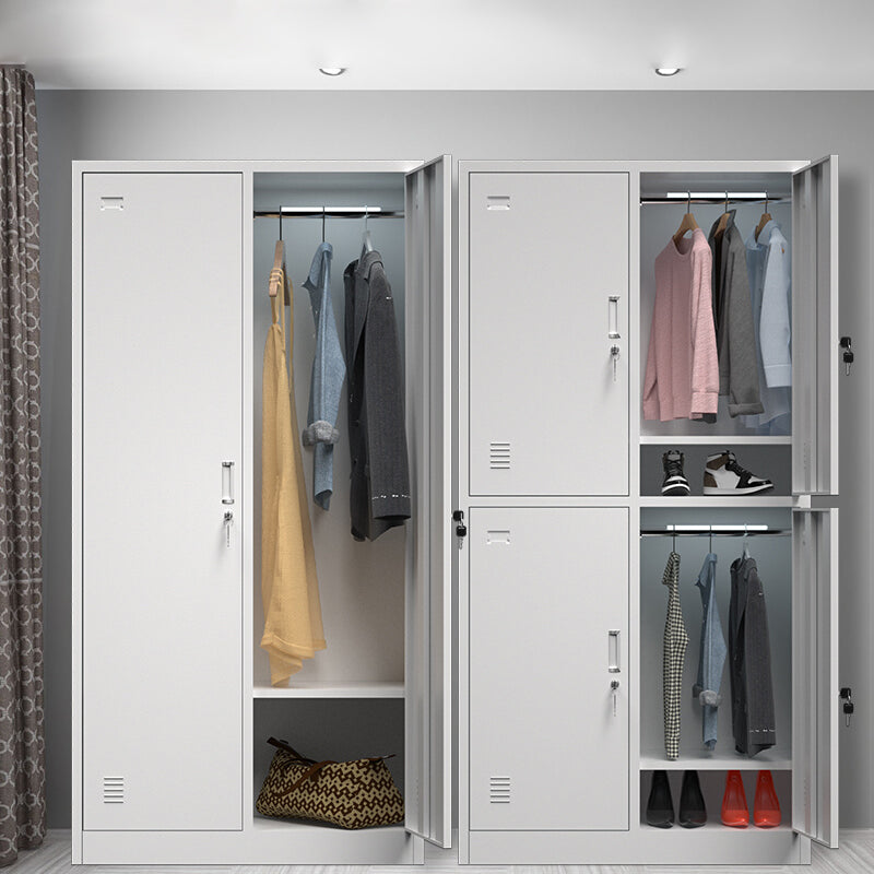 Modern Grey Storage Cabinet with Hinged Door Metal Cabinet for Bathroom Clearhalo 'Armoires & Wardrobes' 'armoires_wardrobes' 'Bedroom Furniture' 'furn' 'furn_armoires_wardrobes' 'Furniture' 5657735