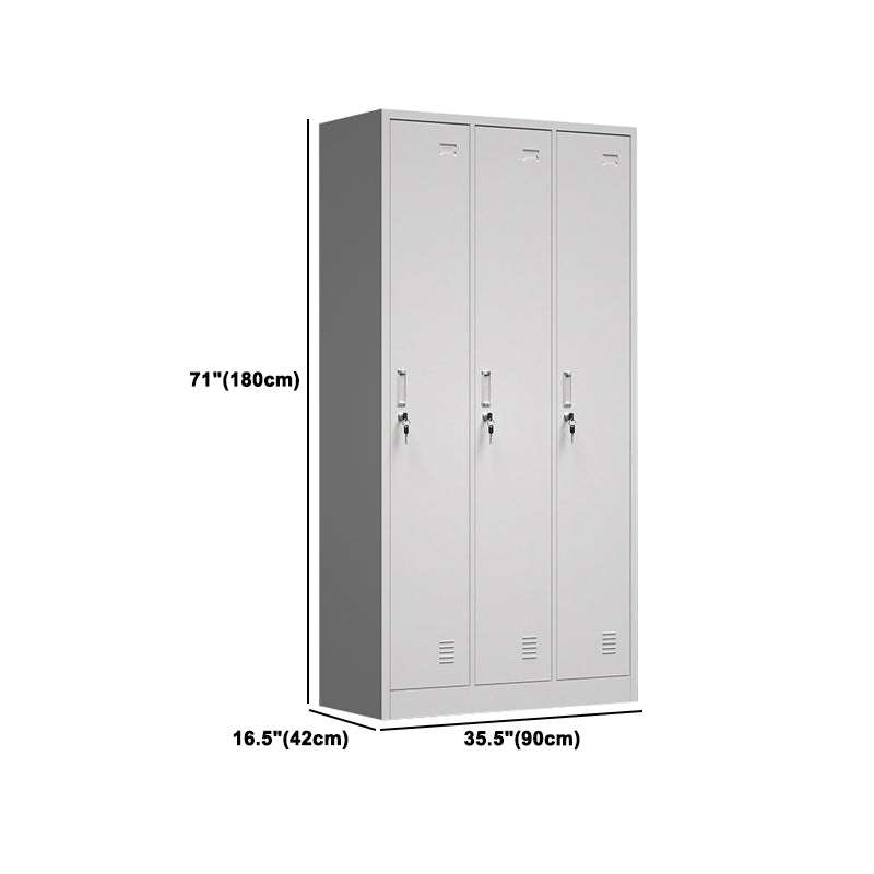Modern Grey Storage Cabinet with Hinged Door Metal Cabinet for Bathroom Clearhalo 'Armoires & Wardrobes' 'armoires_wardrobes' 'Bedroom Furniture' 'furn' 'furn_armoires_wardrobes' 'Furniture' 5657753