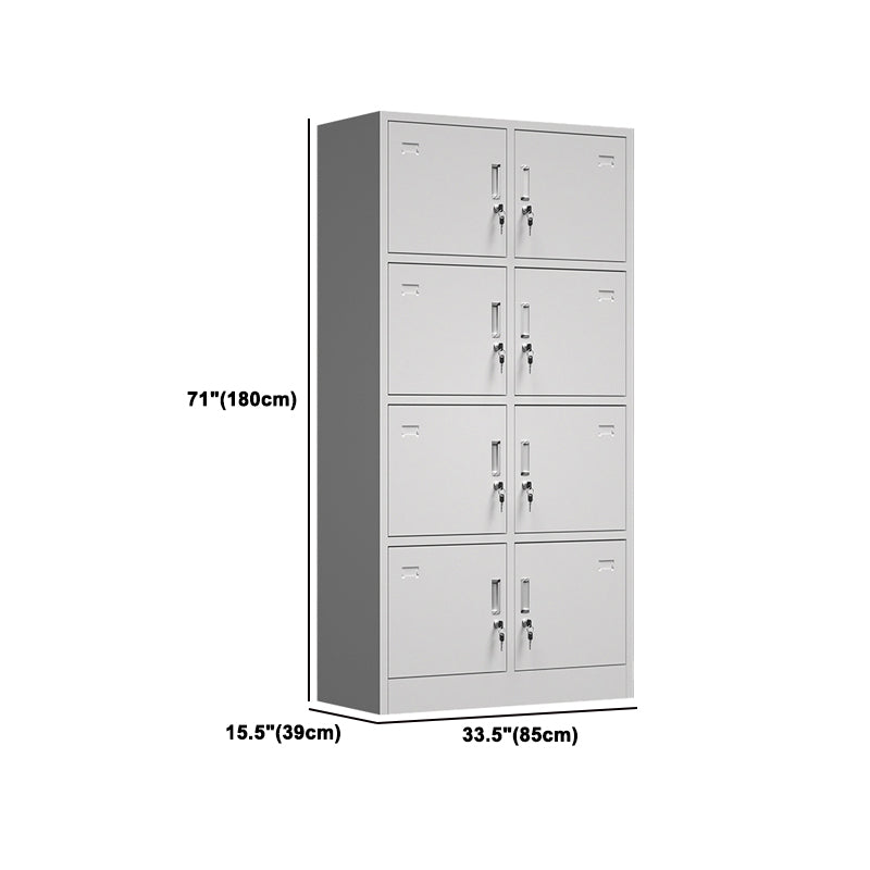 Modern Grey Storage Cabinet with Hinged Door Metal Cabinet for Bathroom Clearhalo 'Armoires & Wardrobes' 'armoires_wardrobes' 'Bedroom Furniture' 'furn' 'furn_armoires_wardrobes' 'Furniture' 5657757
