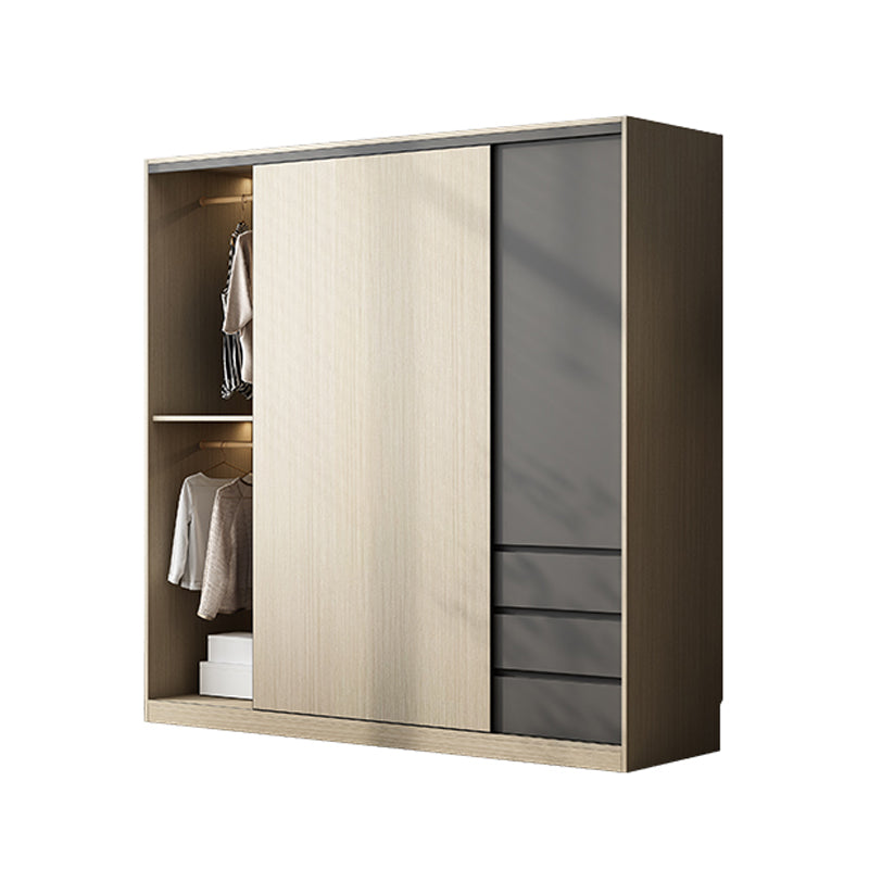 Gemanipuleerde houten garderobe armoire moderne schuifdeur garderobe