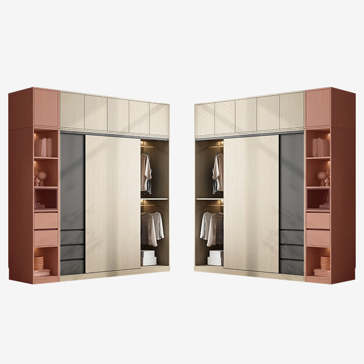 Gemanipuleerde houten garderobe armoire moderne schuifdeur garderobe