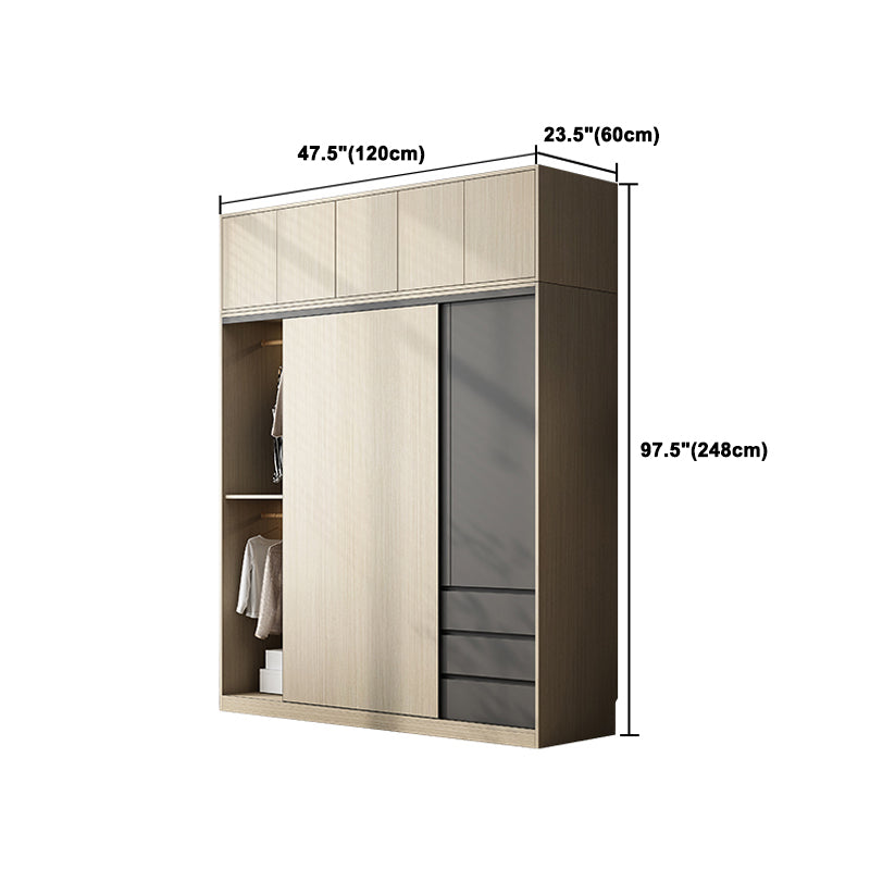Gemanipuleerde houten garderobe armoire moderne schuifdeur garderobe