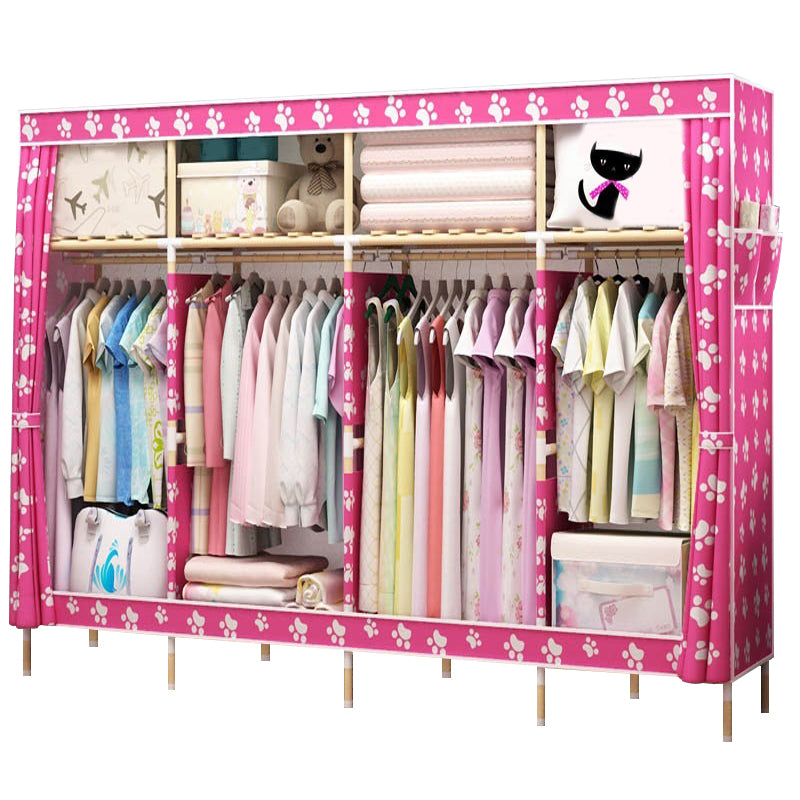 Modern Style Wardrobe Armoire Meringue Wood Frame Wardrobe,67"L x 17.7"W x 67"H Clearhalo 'Armoires & Wardrobes' 'armoires_wardrobes' 'Bedroom Furniture' 'furn' 'furn_armoires_wardrobes' 'Furniture' 5657823