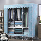 Modern Style Wardrobe Closet Metal Frame Wardrobe Armoire with Shelves 49"L x 18"W x 67"H Light Blue Clearhalo 'Armoires & Wardrobes' 'armoires_wardrobes' 'Bedroom Furniture' 'furn' 'furn_armoires_wardrobes' 'Furniture' 5657838