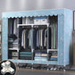 Modern Style Wardrobe Closet Metal Frame Wardrobe Armoire with Shelves 59"L x 18"W x 67"H Light Blue Clearhalo 'Armoires & Wardrobes' 'armoires_wardrobes' 'Bedroom Furniture' 'furn' 'furn_armoires_wardrobes' 'Furniture' 5657840