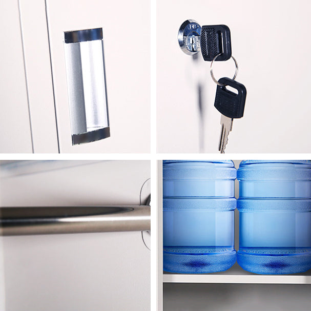 Gabinete contemporáneo de metal para baños gabinete de almacenamiento de acero blanco