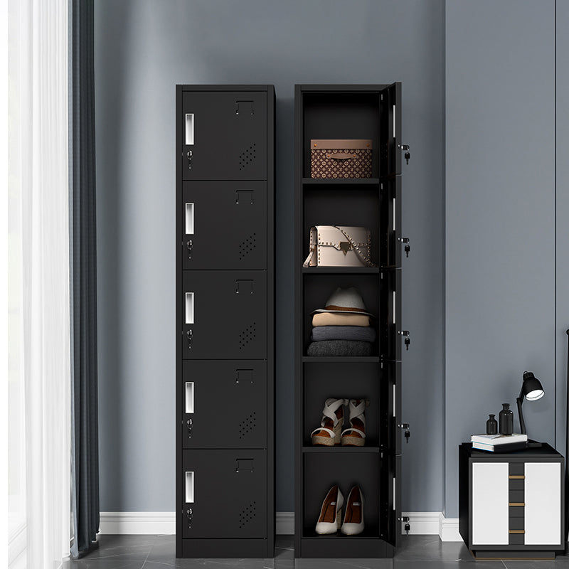 Armoire de rangement en métal moderne gris et noir gris et noir avec portes