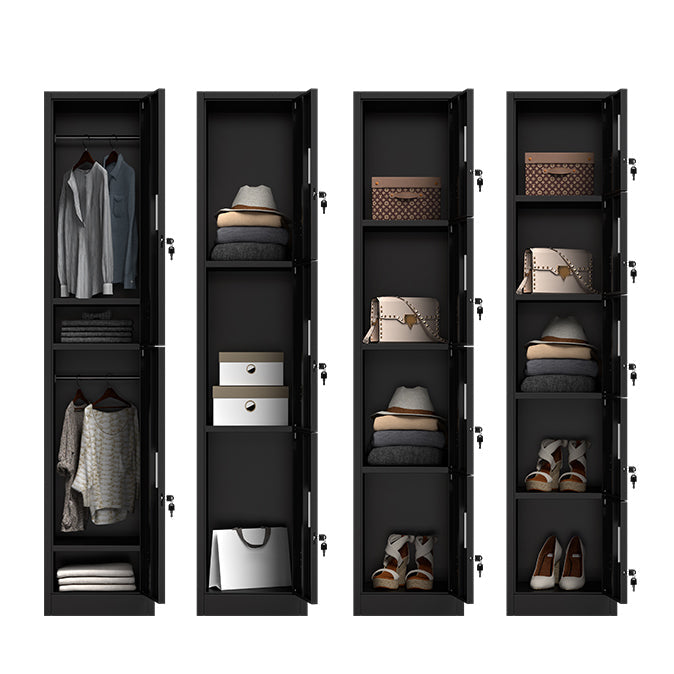 Armoire de rangement en métal moderne gris et noir gris et noir avec portes
