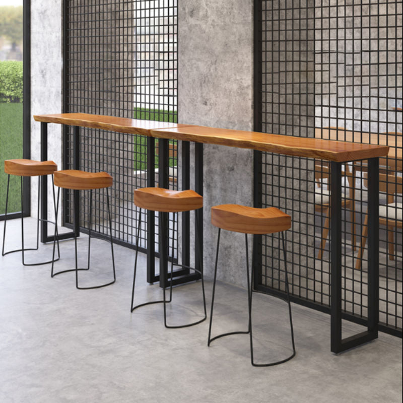 Rechteck aus massivem Holz Bar Tisch Set luxuriöser 1/3 Stücke Thescheltisch mit hohen Hockern