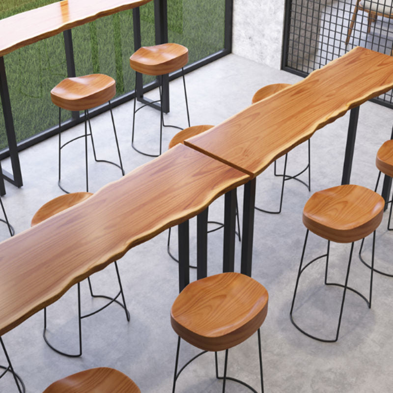 Rechteck aus massivem Holz Bar Tisch Set luxuriöser 1/3 Stücke Thescheltisch mit hohen Hockern