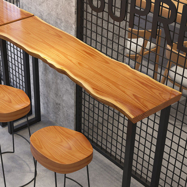 Rechteck aus massivem Holz Bar Tisch Set luxuriöser 1/3 Stücke Thescheltisch mit hohen Hockern