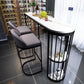 Modern 1/3/5 Pieces Bar Table Set Stone Counter Table with High Stools 3 Pieces: White-Black Table, 2 Gray Stools Clearhalo 'Bar Furniture' 'furn' 'furn_home_bar_bar_sets' 'Furniture' 'Home Bars & Bar Sets' 'home_bar_bar_sets' 'Kitchen & Dining Furniture' 5657973
