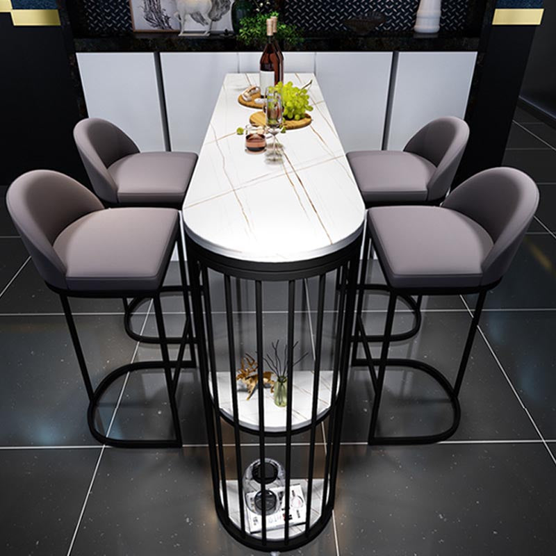 Modern 1/3/5 Pieces Bar Table Set Stone Counter Table with High Stools Clearhalo 'Bar Furniture' 'furn' 'furn_home_bar_bar_sets' 'Furniture' 'Home Bars & Bar Sets' 'home_bar_bar_sets' 'Kitchen & Dining Furniture' 5657983