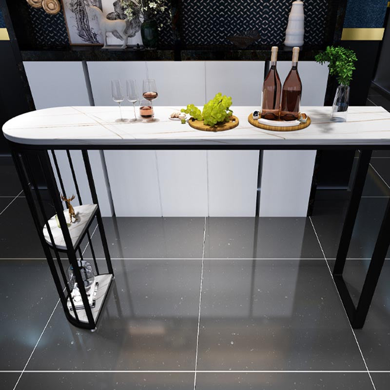 Modern 1/3/5 Pieces Bar Table Set Stone Counter Table with High Stools Clearhalo 'Bar Furniture' 'furn' 'furn_home_bar_bar_sets' 'Furniture' 'Home Bars & Bar Sets' 'home_bar_bar_sets' 'Kitchen & Dining Furniture' 5657986