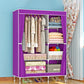 Metal Frame Home Wardrobe Modern Style Wardrobe Armoire with Shelves 35.5"L x 17"W x 65"H Purple Clearhalo 'Armoires & Wardrobes' 'armoires_wardrobes' 'Bedroom Furniture' 'furn' 'furn_armoires_wardrobes' 'Furniture' 5658005