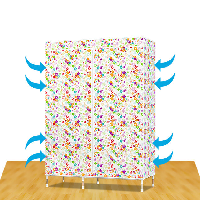 Metal Frame Home Wardrobe Modern Style Wardrobe Armoire with Shelves Clearhalo 'Armoires & Wardrobes' 'armoires_wardrobes' 'Bedroom Furniture' 'furn' 'furn_armoires_wardrobes' 'Furniture' 5658011