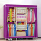 Metal Frame Home Wardrobe Modern Style Wardrobe Armoire with Shelves 51"L x 18"W x 70"H Purple Clearhalo 'Armoires & Wardrobes' 'armoires_wardrobes' 'Bedroom Furniture' 'furn' 'furn_armoires_wardrobes' 'Furniture' 5658012
