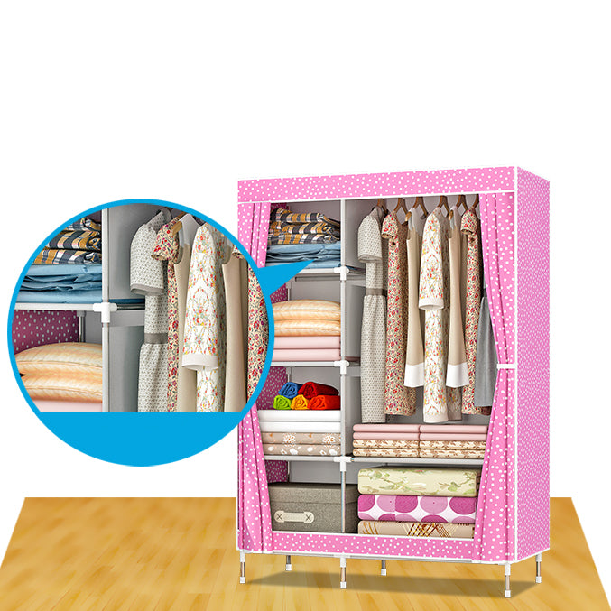 Metal Frame Home Wardrobe Modern Style Wardrobe Armoire with Shelves Clearhalo 'Armoires & Wardrobes' 'armoires_wardrobes' 'Bedroom Furniture' 'furn' 'furn_armoires_wardrobes' 'Furniture' 5658014